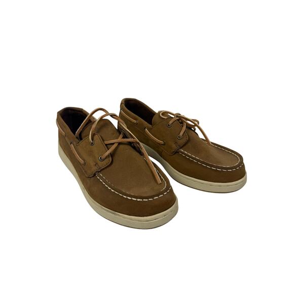 Sperry Top-Sider Gold Cup Shoes Boys Size 6w Brown Leather 2-Eye Boat Casual - Picture 1 of 5